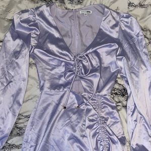 Lilac Silk Feel Dress - All Night Longer in Lilac - Medium